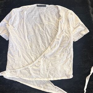 Brandy Melville White Wrap Blouse